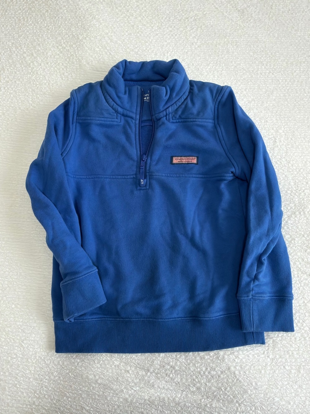 Vineyard Vines Boys Size 7 The Shep Shirt Blue Quarter Zip Pullover VGUC